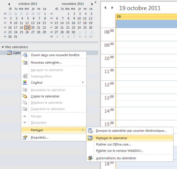 Guide : Comment partager son calendrier Outlook | OpenHost