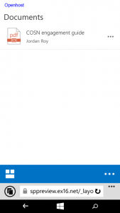 sharepoint 2016 files mobile