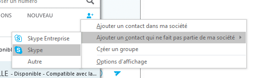ajouter contacts skype entreprise avec la fédération pour utilisateurs externes