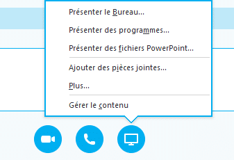 Sur la version Skype Professionnel, Partager votre écran ou des fichiers entre utilisateurs