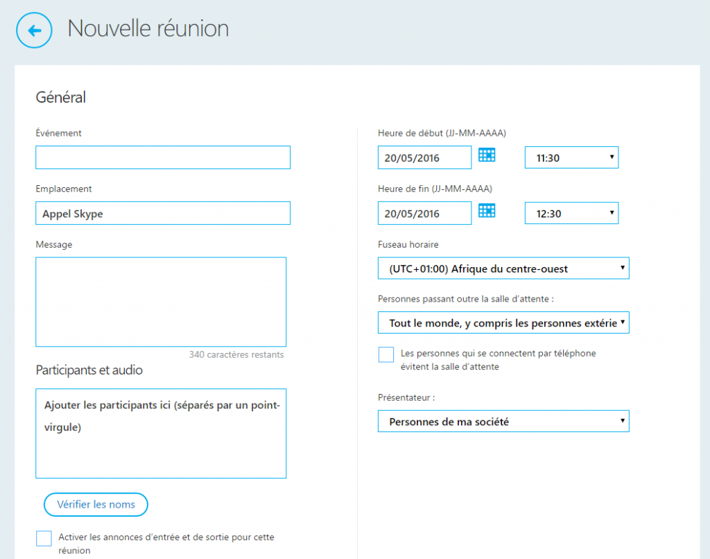 skype agenda
