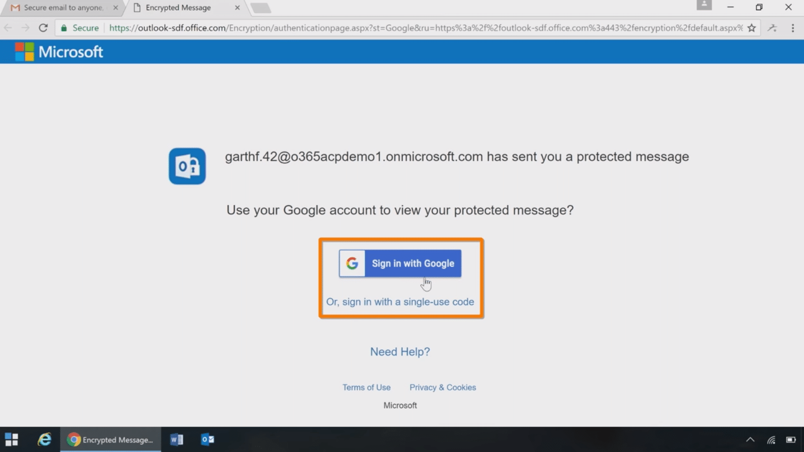 Mail crypté Azure Protection information pour sécurité données