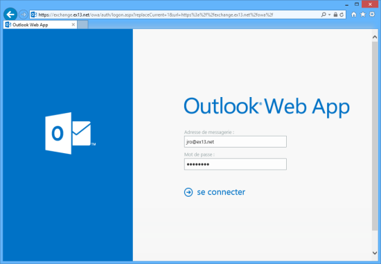 Exchange webmail avec Outlook Web Access