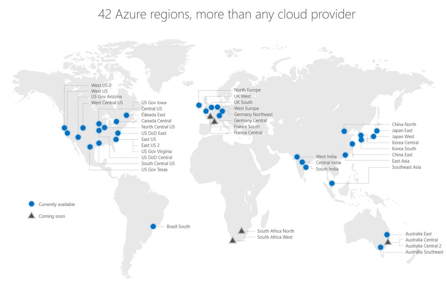 Les régions cloud Azure France et dans le Monde