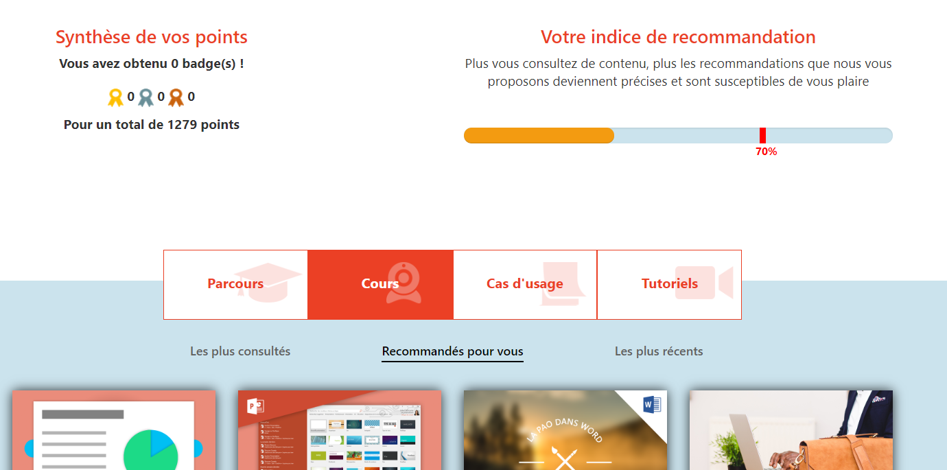 Plateforme de formation Cours et tutoriels en ligne