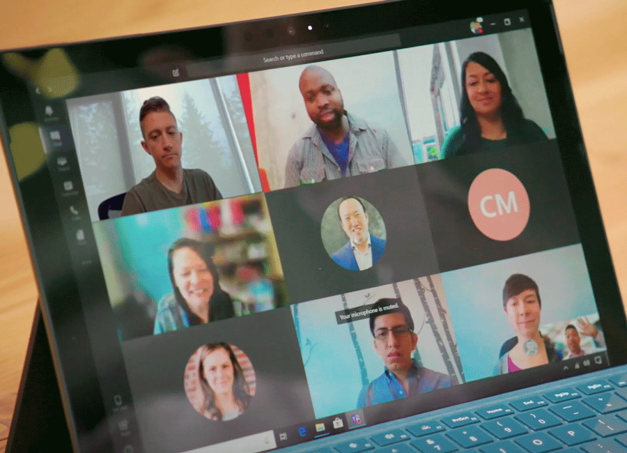 Nouveautés Teams Meetings 2019 9 vignettes en visioconférence