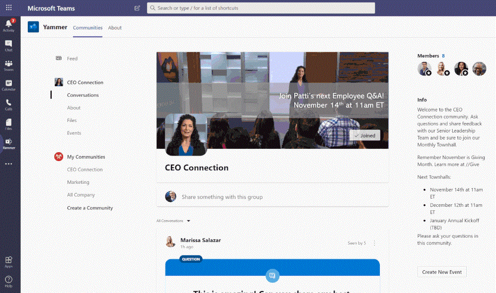 Yammer Teams 