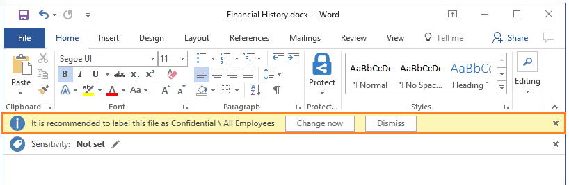 Exemple de classification recommandée pour Azure Information Protection
