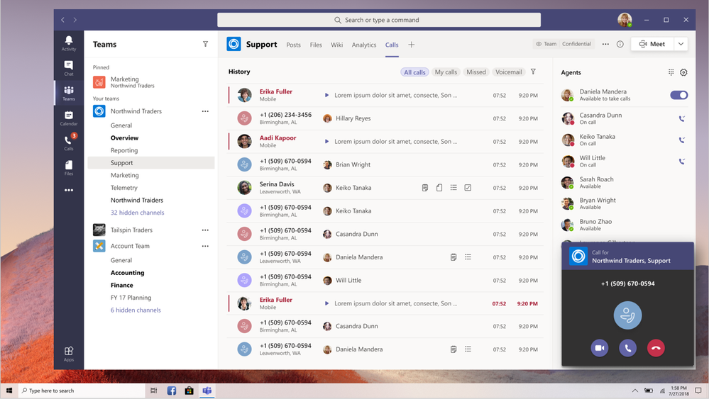 Collaborative calling Microsoft Teams Ignite 2020