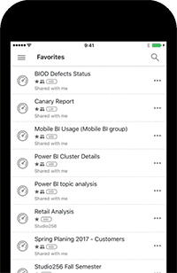 Microsoft power BI application mobile Android