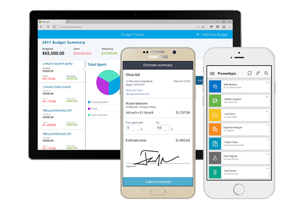 powerapps avec dynamics 365 et flow pour gérer devis et factures