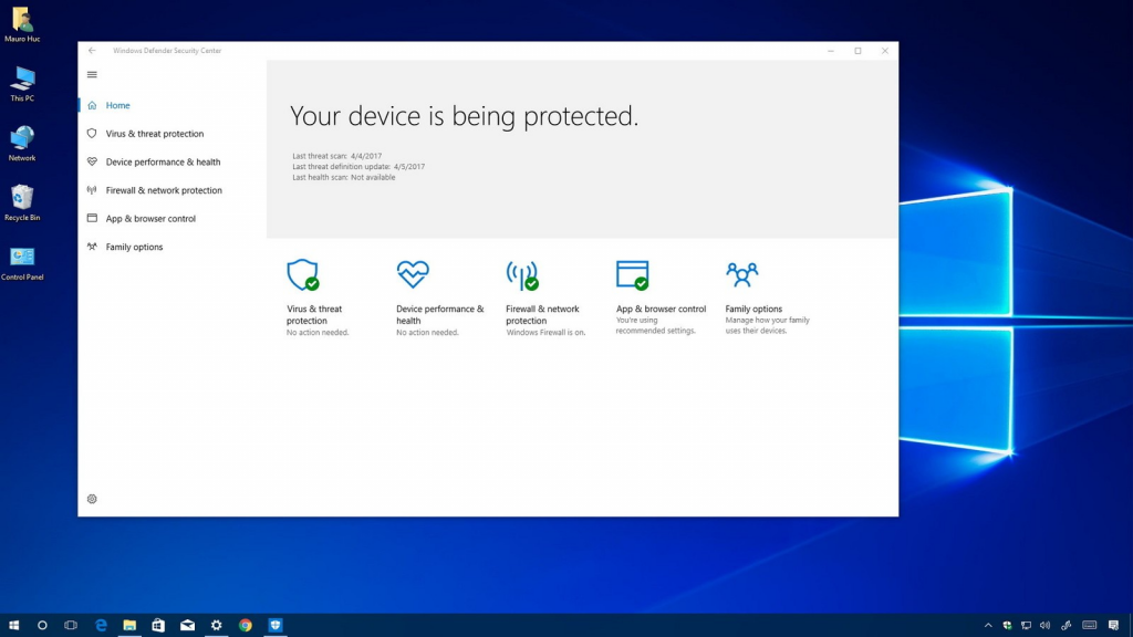 interface microsoft defender antivirus