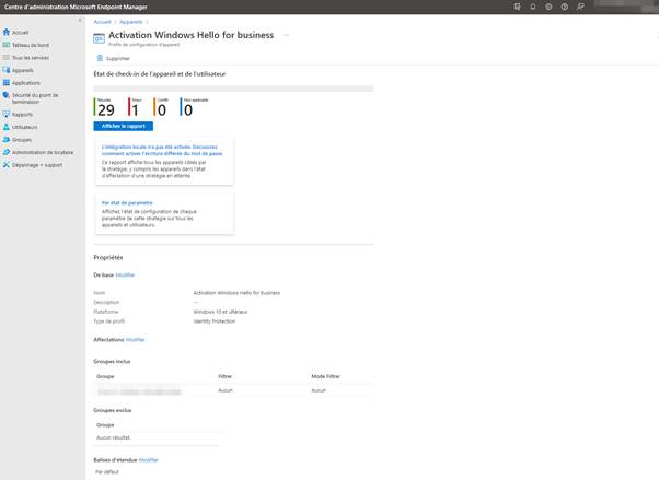 Déploiement d'une stratégie de groupe dans Intune