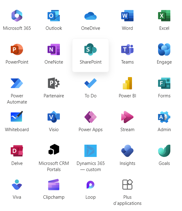 Applications des abonnements Office 365